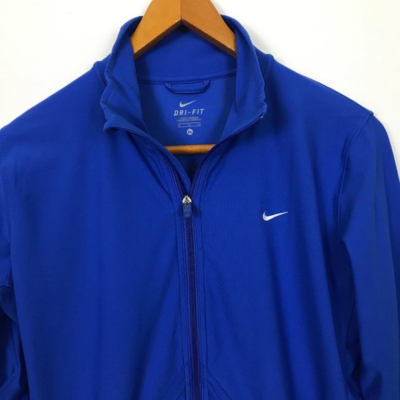 Nike Jackets & Blazers - Nike Dri Fit Athletic Women XL Blue Zip Jacket